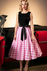 Robe Pin-Up Jupe Vichy Rose – Cleta