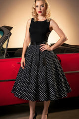 Robe Pin-Up Noire à Pois Blanc à Petit Prix – Hyacinth