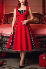 Robe Pin-Up Rouge Rockabilly – Hortense