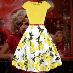Robe Pin-Up Citron Jaune – Glenda