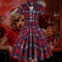 Robe Pin-Up Élégante à Carreaux – Billie