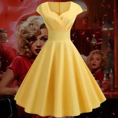 Robe Pin-Up Jaune – Leona