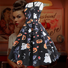 Robe Pin-Up Noire Halloween – Ernestine