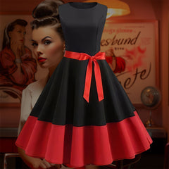 Robe Pin-Up Noire & Rouge – Isadora