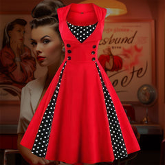 Robe Pin-Up Rouge Rockabilly – Hortense