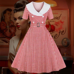 Robe Pin-Up Vichy Rouge et Blanc – Priscilla
