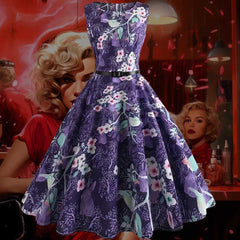 Robe Pin-Up d’Été Violette – Daphira