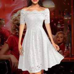 Robe Pin-Up de Mariage Manches Courtes – Dot