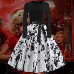 Robe Pin-Up Florale Noir et Blanche – Roxie
