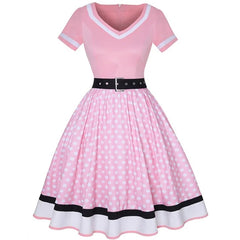 Robe Vintage Rose à Pois