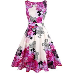 Robe Pin-Up Rose et Blanche