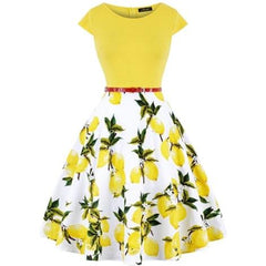 Robe Pin-Up Citron Jaune