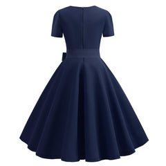 Robe Année 50 Bleu Marine