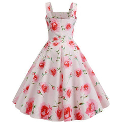 Robe Pin Up Rose et Blanc