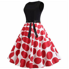 Robe Rétro Rouge à Pois