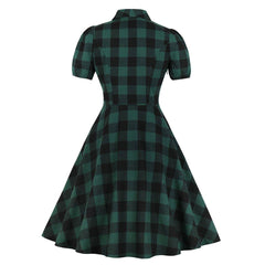 Robe Vintage Verte à Carreaux
