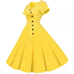 Robe Pin-Up Boutons Asymétriques – Tallulah