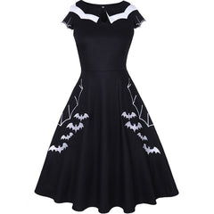 Robe Pin-Up Halloween Noir et Blanc – Lola