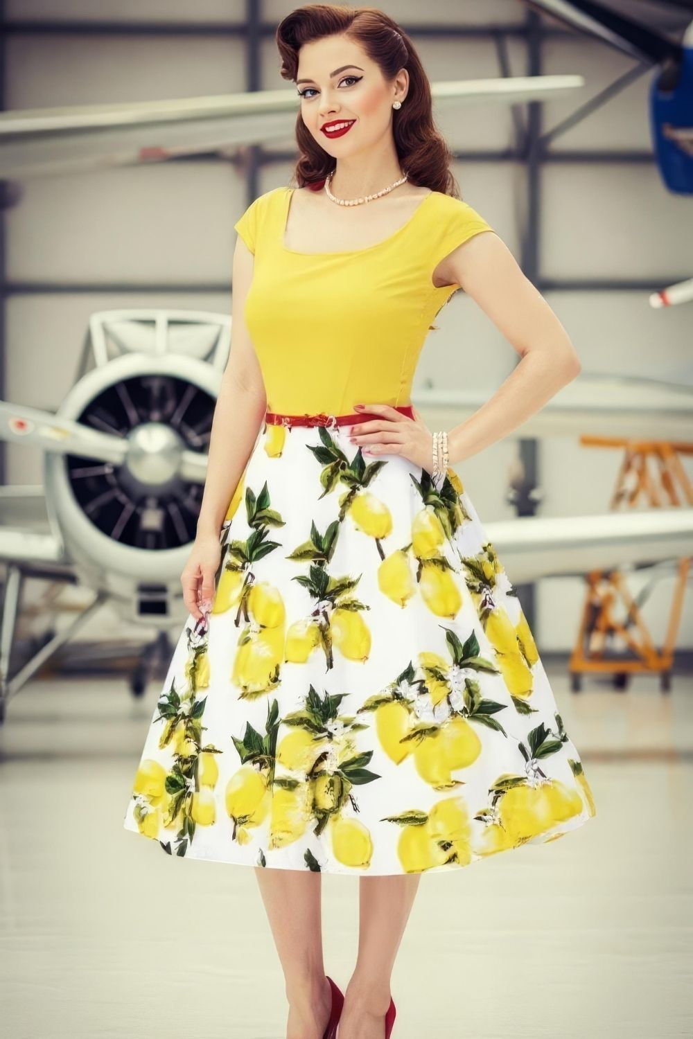 Robe Pin-Up Citron Jaune – Glenda