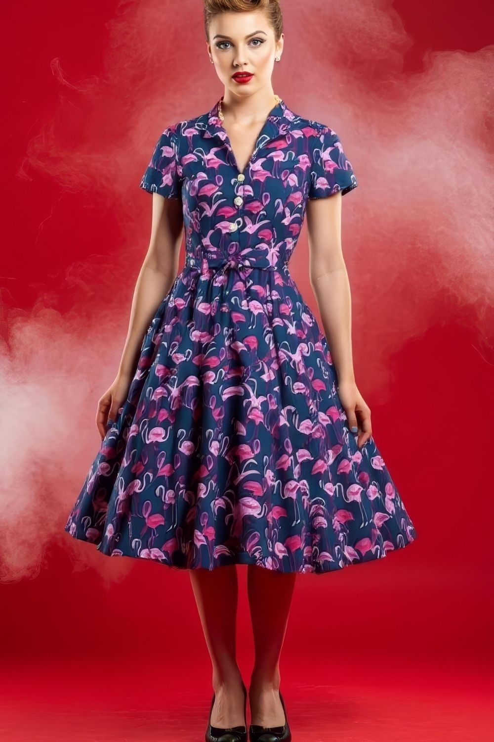 Robe Pin-Up Flamants Roses – Georgia