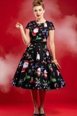 Robe Pin-Up Noire de Noël – Shelley