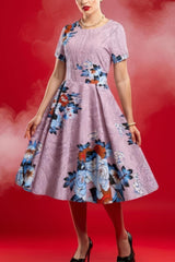Robe Pin-Up Rose Florale – Annette