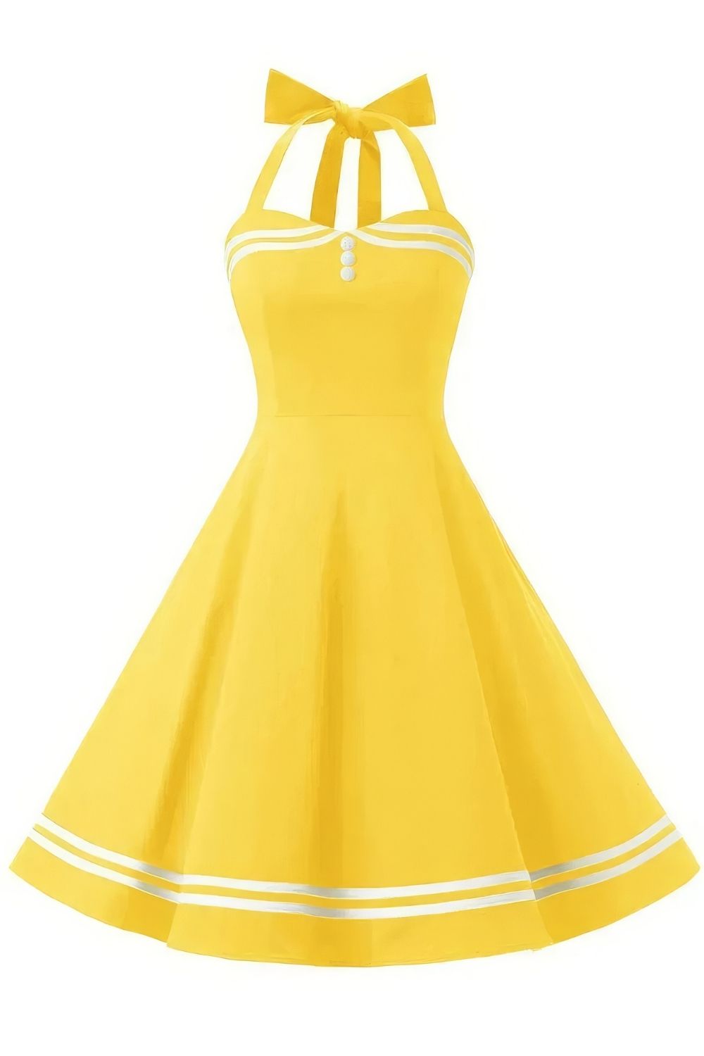 Robe Pin-Up Sailor Jaune à Licou
