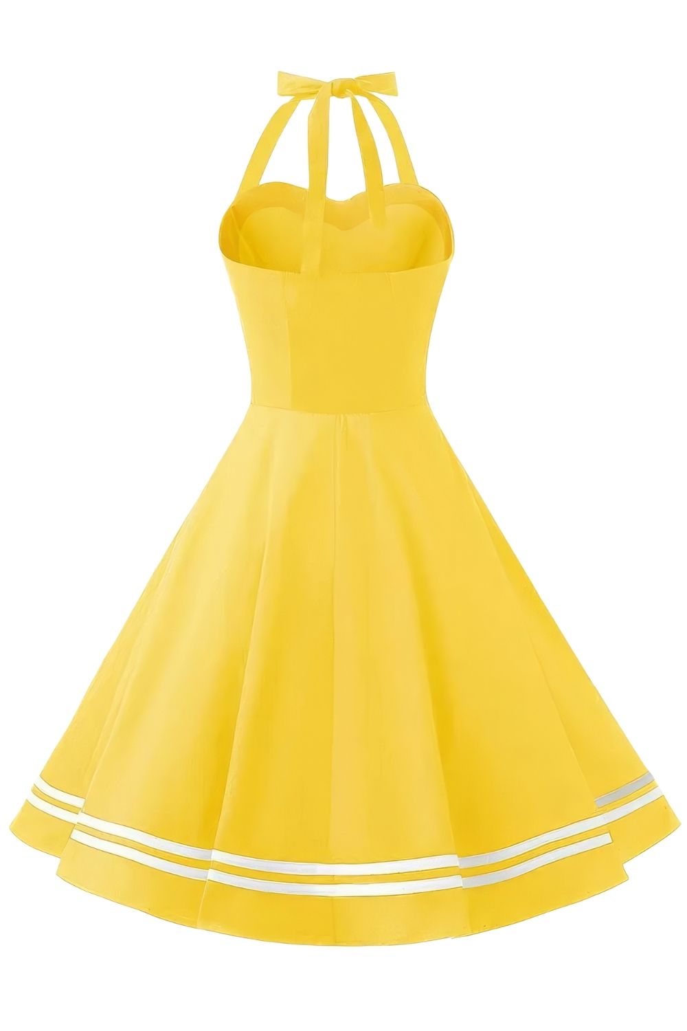 Robe Rockabilly Jaune Rayée