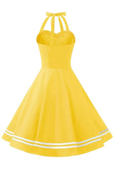 Robe Rockabilly Jaune Rayée