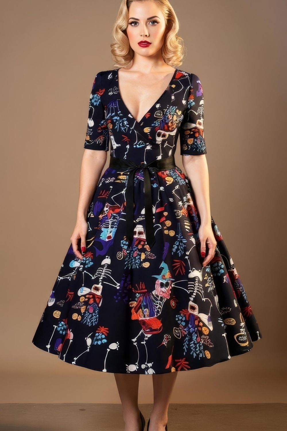 Robe Pin-Up Squelettes Halloween – Dottie