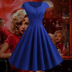 Robe Pin-Up <br> Bleue Vintage 50's