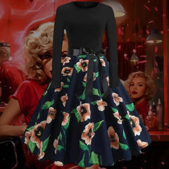 Robe Pin-Up <br> Inspiration Florale <br> des Années 50