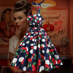 Robe Pin-Up <br> Pois & Cerises <br> Vintage 50's
