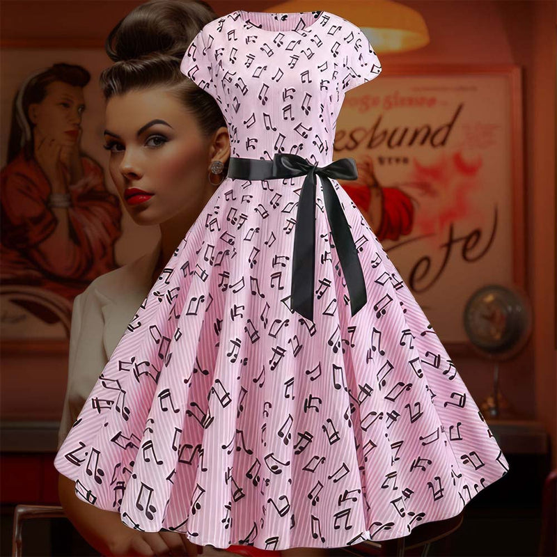 Robe Pin-Up <br> Rose Musicale