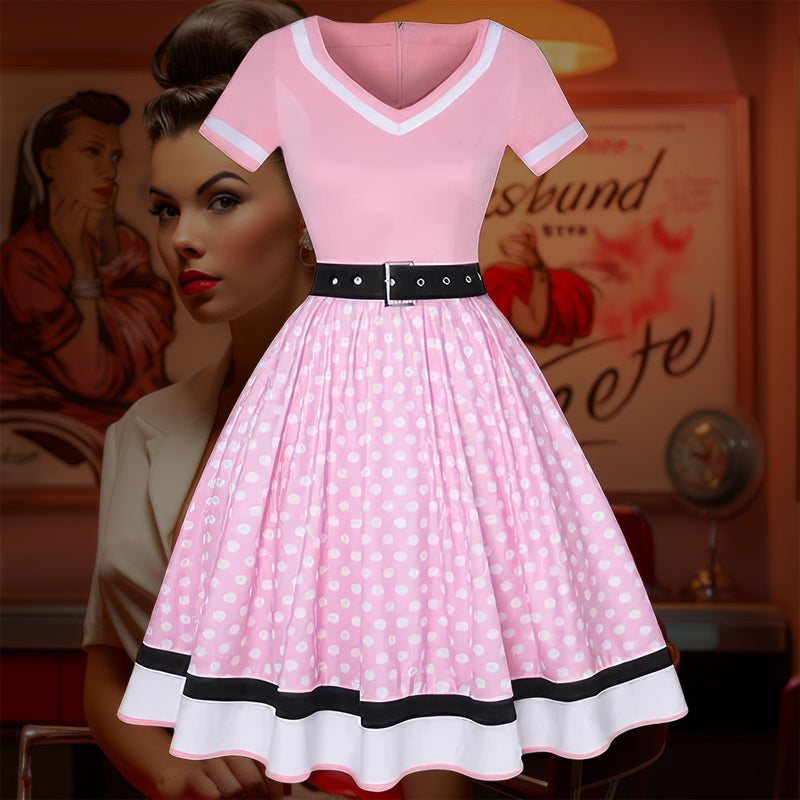 Robe Pin-Up <br> Rose à Pois