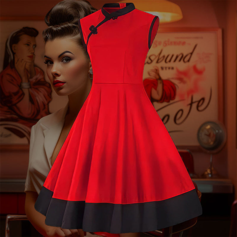Robe Pin-Up <br> Rouge & Noire Chic <br> Vintage 50's