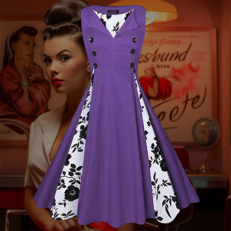 Robe Pin-Up <br> Violette Vintage 50's