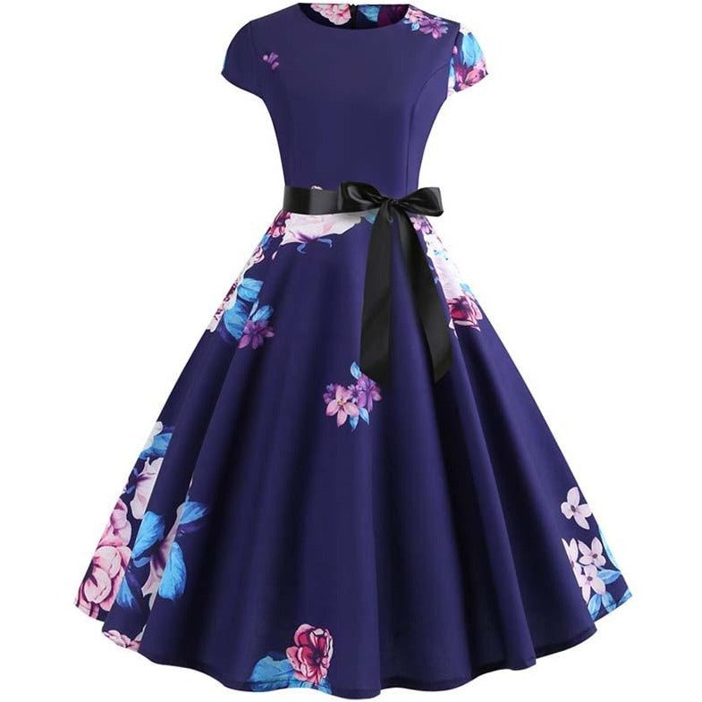 Robe Pin-Up Violette Fleurie