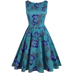 Robe Pin-Up Papillons Bleus