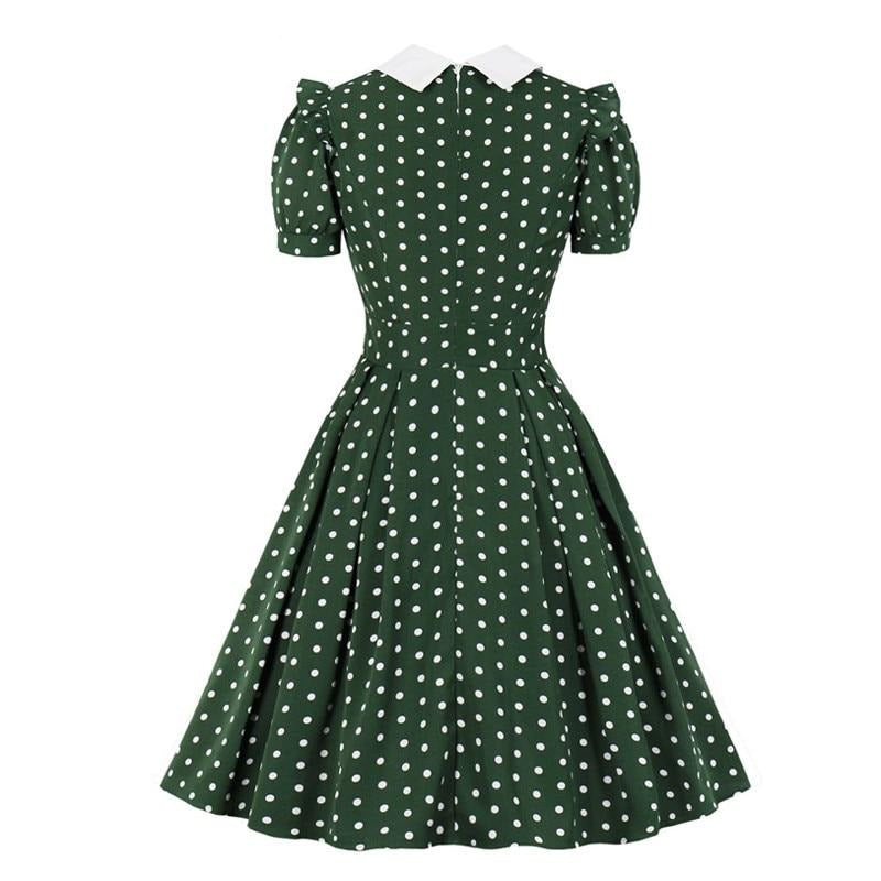 Robe Retro Vert Foncé