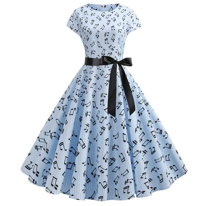 Robe Année 50 Bleue