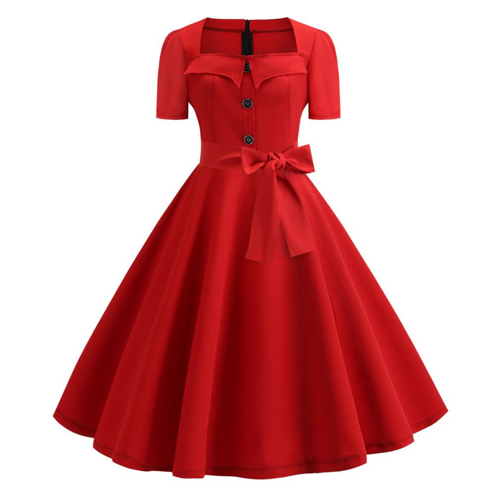 Robe Col Carré Vintage