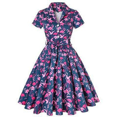 Robe Pin Up Flamant Rose
