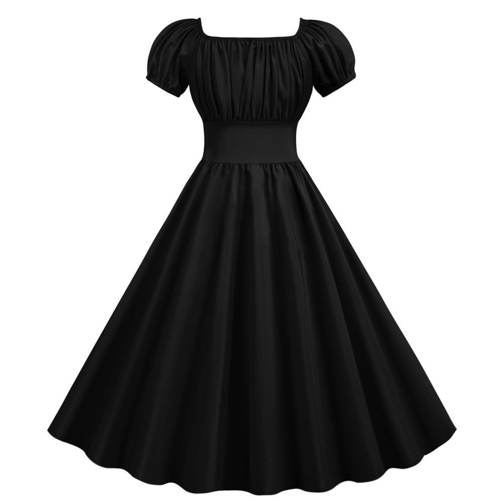 Robe Rétro Manches Bouffantes