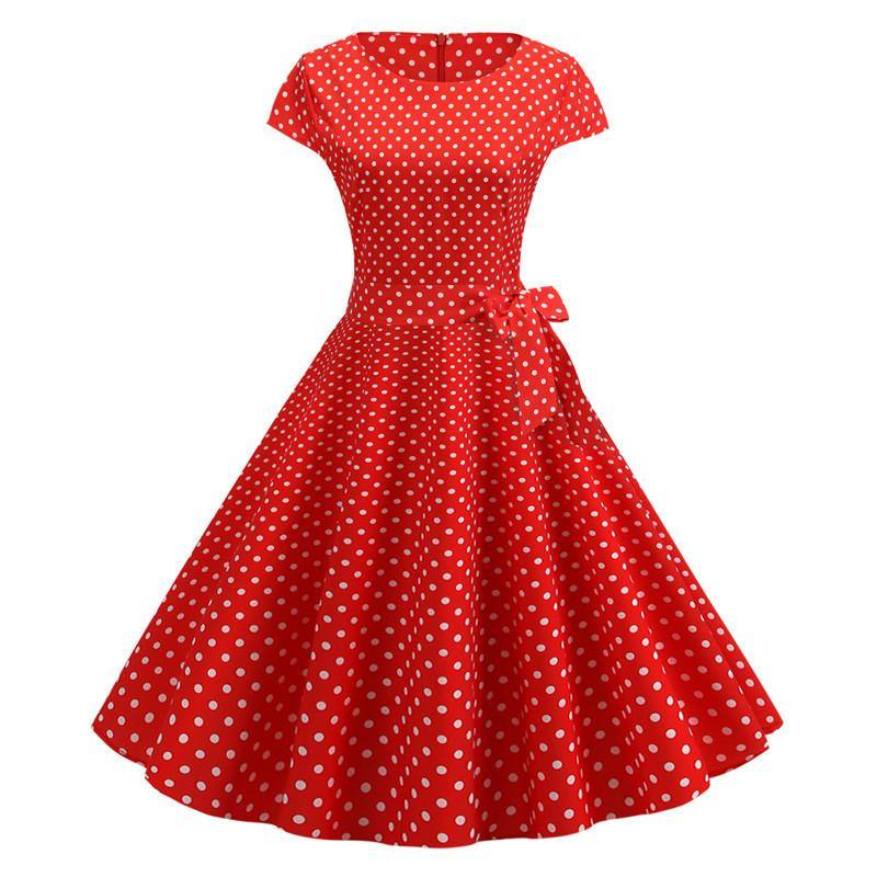 Robe Pin Up Rouge à Pois Blanc