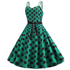 Robe Pin Up Verte à Pois